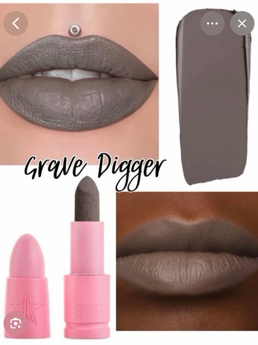 Jeffree Star Grave Digger Matte Lipstick - Gray
